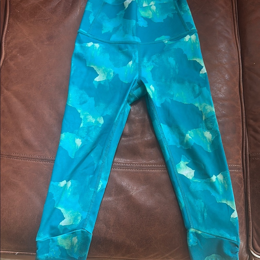 Kids Aqua Patterned Leggings